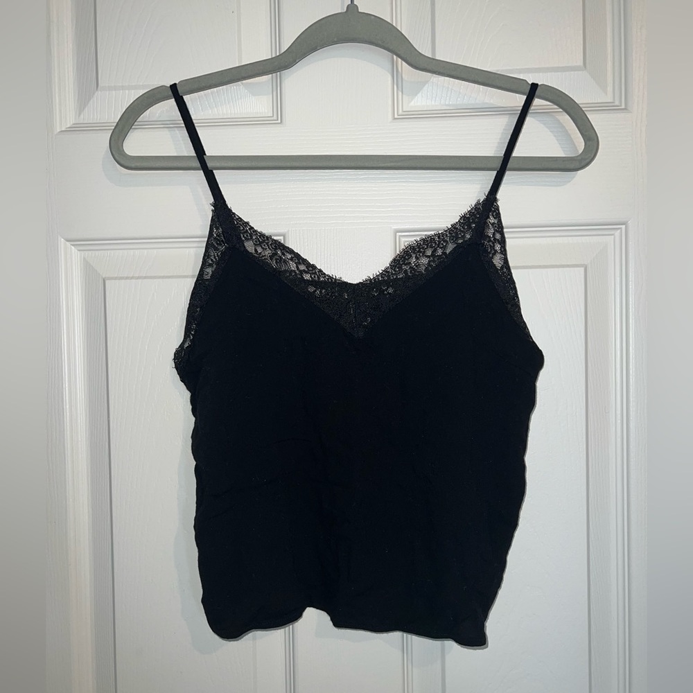 perfect black tank top with lace trim